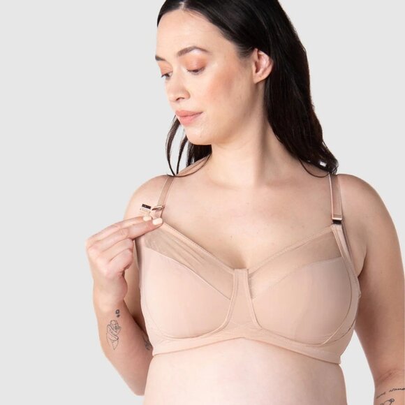 Hotmilk Lunar Eclipse Full Cup Wirefree Nursing Bra Naked Beige US 36K NWT - Picture 1 of 12